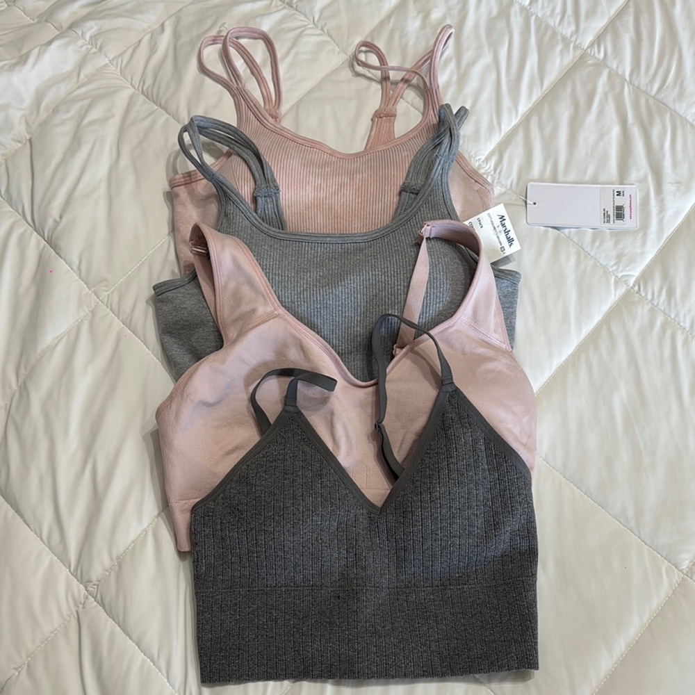 Set of Pink and Gray Bralettes/Sports Bra